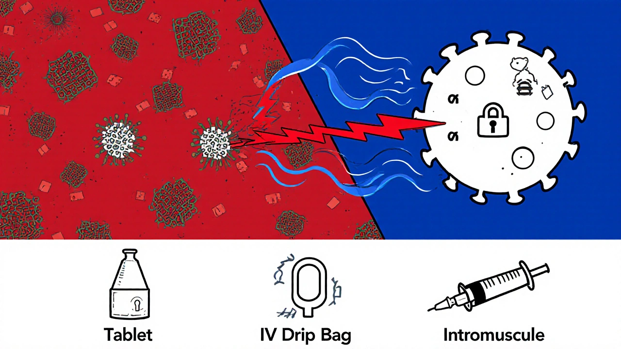 Diagram of steroid molecule binding to receptor, reducing immune attack on skin.