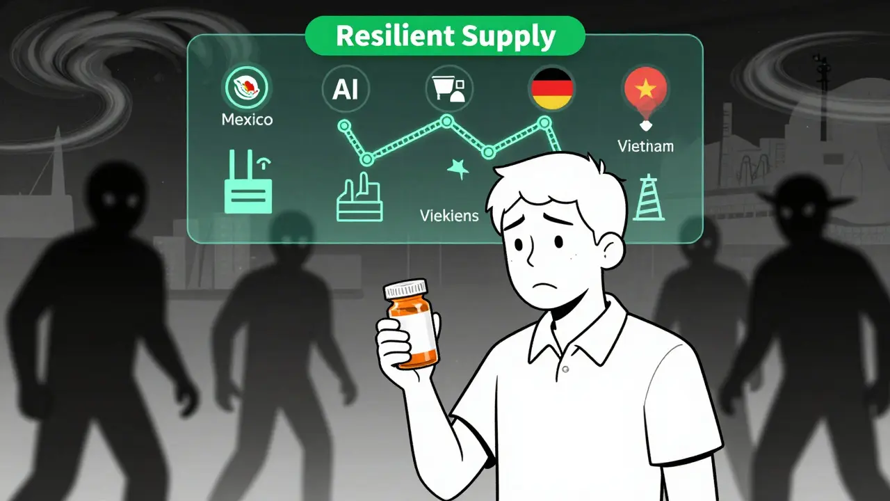 Patient facing supply chain threats while digital tools show resilient global alternatives for drug production.