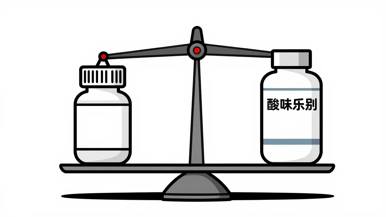 Scale balancing generic and branded drug with thin profit margin